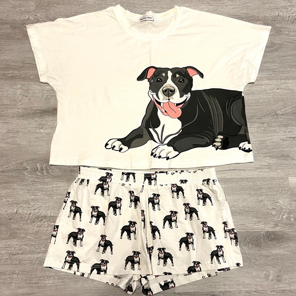 The Crop Stop Other - Pit Bull The Crop Stop Pajama Shorts Set Large